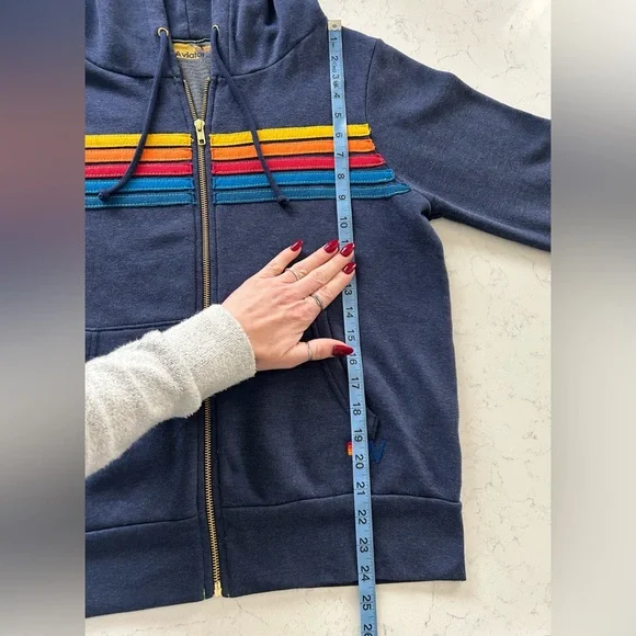 EUC Navy Aviator Nation Blue 5 Stripe Hoodie - Picture 10 of 13